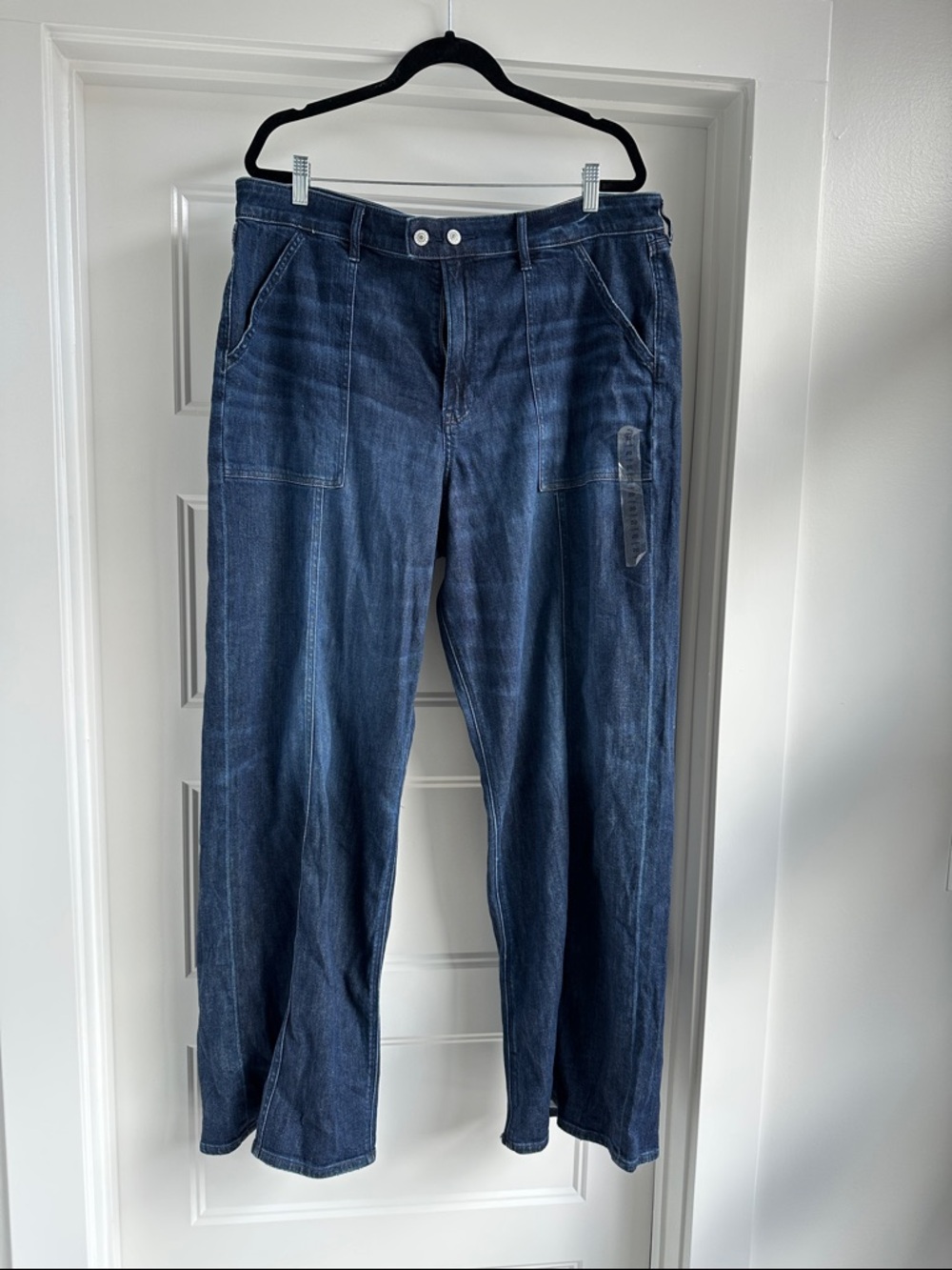 Dark Indigo Wide-Leg Denim Pants